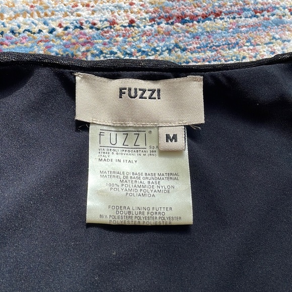 Fuzzi long sleeve body-con black dress M - Picture 3 of 4